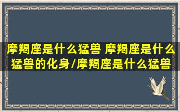 摩羯座是什么猛兽 摩羯座是什么猛兽的化身/摩羯座是什么猛兽 摩羯座是什么猛兽的化身-我的网站